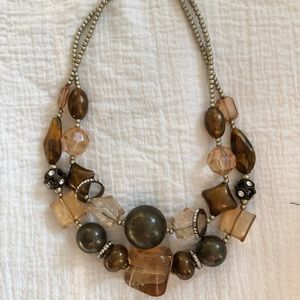 Brown and Gold Layer Necklace